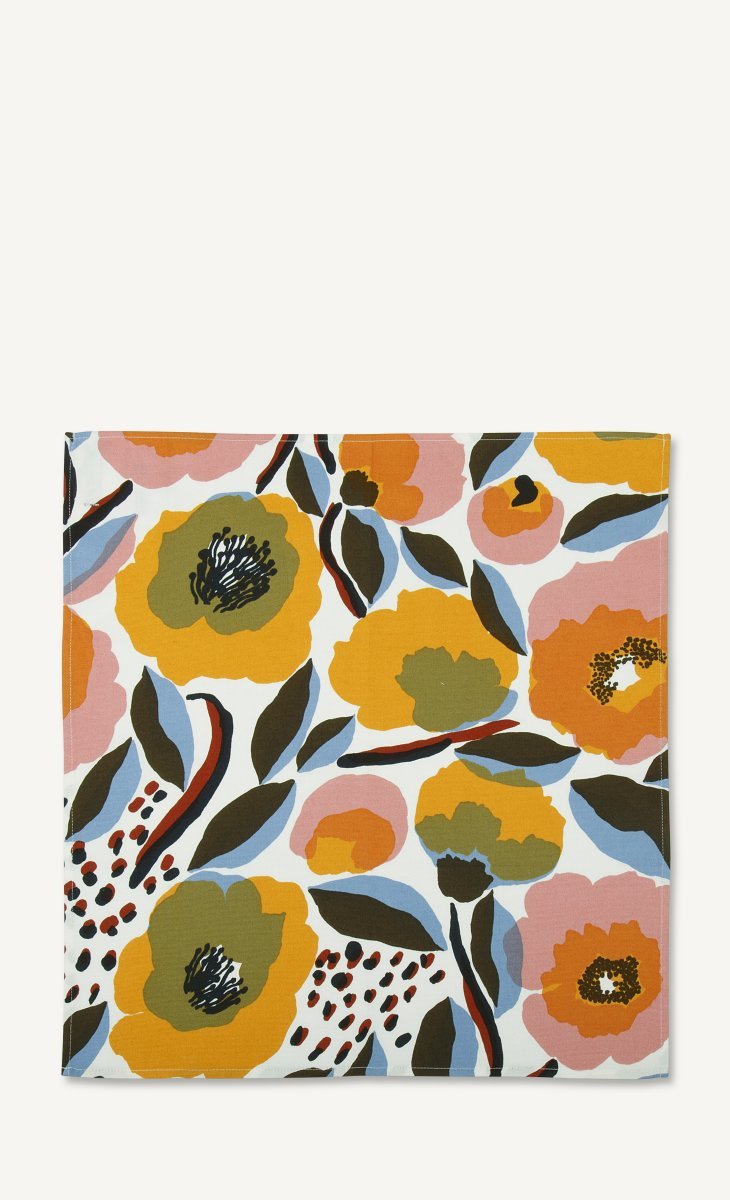 Marimekko Rosarium Servetti Valkoinen / Punainen / Keltainen / Sininen  46x50 Cm - Keittiö